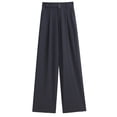 thumbnail image 5 of Pantalones de pierna ancha y estrechos, pantalones de seda de hielo de verano para mujer, pantalones pequeños, finos, drapeados, rectos, casuales, adelgazantes, simples, para fregar, 5 of 5