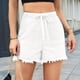 thumbnail image 4 of Shorts Vaqueros de Mezclilla con Cintura Elástica y Cordón Ajustable para Mujer S, 4 of 9