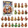 Stitch Advent Calendar 2024,2D Christmas Home Chicken Ornaments With