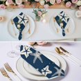 thumbnail image 3 of Navy Blue Starfish Coastal Cloth Napkins, Nautical Summer Ocean Abstract Art Washable and Reusable Dinner Napkins Set of 8, Table Napkin for Kitchen Party Birthday Wedding Hotel Housewarming 20"x20", 3 of 9