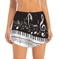 thumbnail image 2 of Cauagu Piano Keys With Musical Notes Print Women's 2 in 1 Running Shorts Athletic Workout Gym Yoga Shorts Running Shorts for Women-Medium, 2 of 7