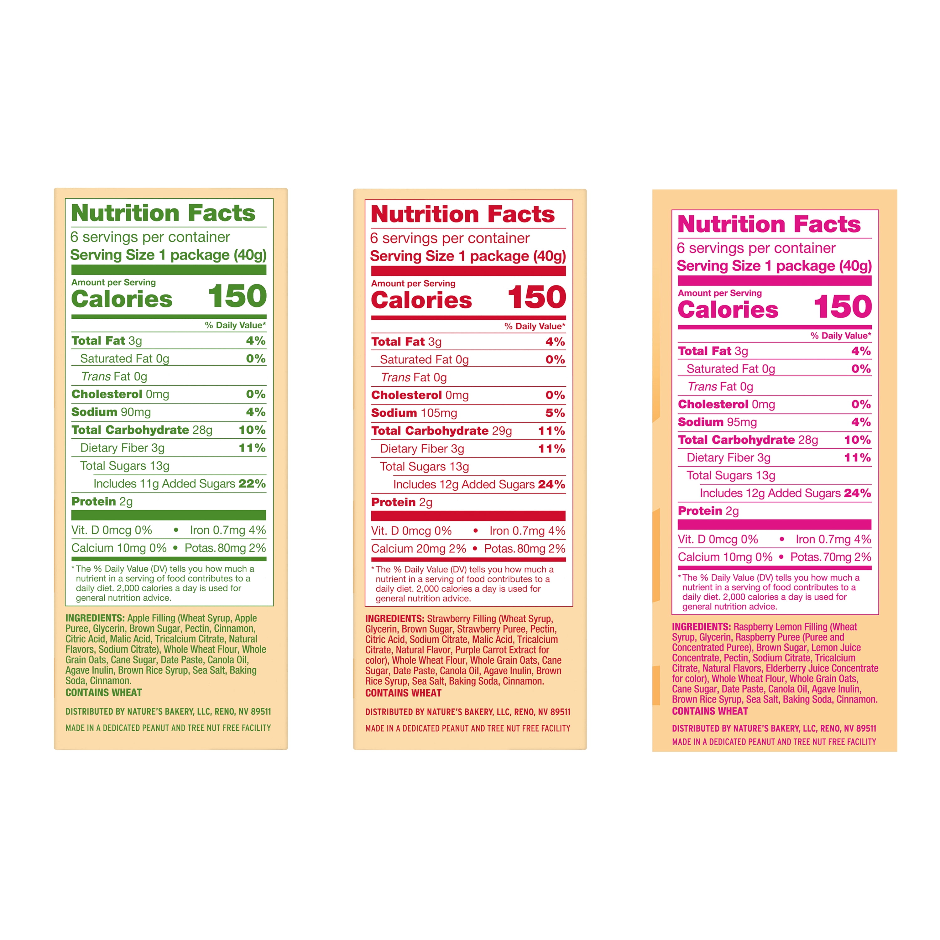 Nature's Bakery Oatmeal Crumble Variety Pack, 1.41 oz Snack Bars (36 Ct), Non-GMO, Plant-Based