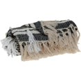 thumbnail image 3 of HomeStock Sophisticated Simplicity Transitional Handloomed 52" x 67" Cotton Throw Blanket for All Living Spaces-Color:Green and Grey, 3 of 10