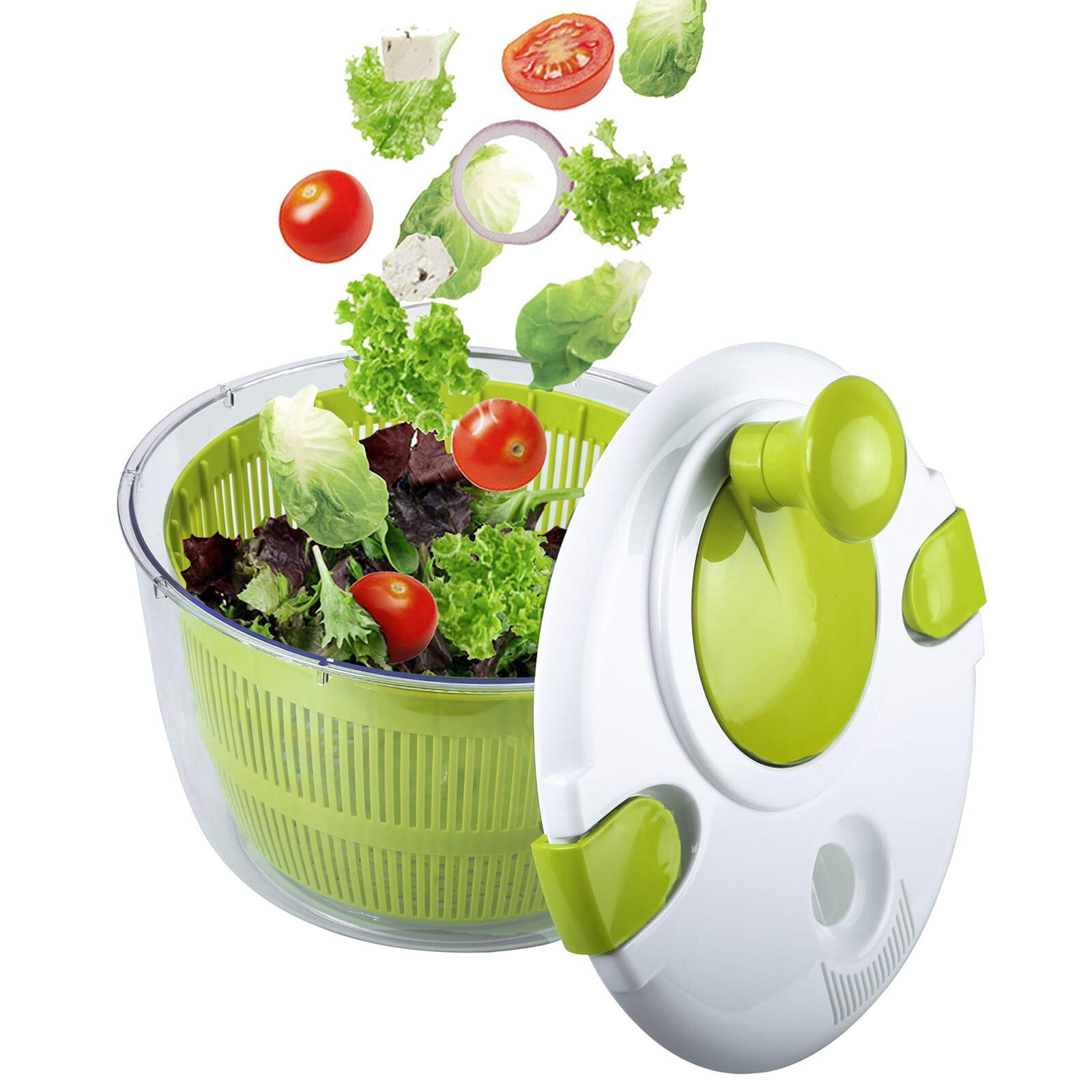 ExcelSteel Functional, Fruits, Vegetables Mini Salad Spinner, 1.4 Qt, White