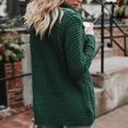 thumbnail image 2 of Waffle Knit Sweaters for Women Solid Color Loose Turtleneck Sweater Top Button Deco Wrap Front Sweatshirt, 2 of 4