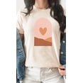 thumbnail image 2 of Boho Heart Sunrise Valentine Graphic Tee T-Shirt, 2 of 10
