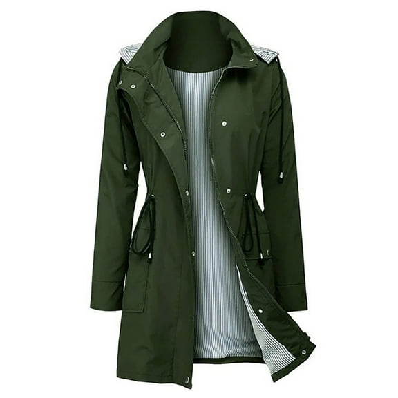 Niaviben Outdoor Jacket Women Waterproof Rain Jacket Women Waterproof Windbreaker Women Womens Lightweight Jackets Casual Jackets for Women Jacket Women Womens Jackets Casual Army Green L