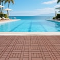 thumbnail image 6 of 44 Pack Plastic Interlocking Deck Tiles,12"x12" Waterproof Indoor/Outdoor Floor Tiles,All-Weather Patio Floor Decking Tiles for Garden,Lawn,Porch,Poolside,Balcony,H Style,Brown, 6 of 8