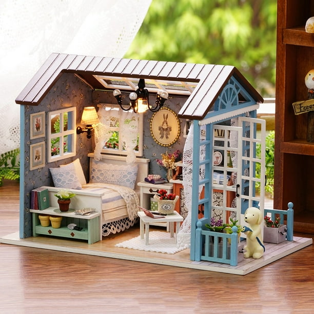 DIY Doll House Dollhouse Miniature Handmade Doll House Kit Perfect DIY Gift Walmart