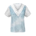thumbnail image 4 of Odbmxy Womens Plus Size Blouses Summer Short Sleeve Lace Womans Tops Casual Fancy Loose Holiday Graphic Tops, 4 of 5