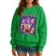 thumbnail image 1 of Pop cazadora para niña Printed Anime Print Long-Sleeved Sweatshirt （Green）, 1 of 4