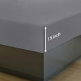 thumbnail image 3 of HTOOQ Twin XL Fitted Sheet HTOOQ Bottom Sheet HTOOQ Deep Pocket HTOOQ Soft Microfiber HTOOQ Shrinkage and Fade ResistantHTOOQ Easy Care HTOOQ 1 Fitted Sheet Only (Grey), 3 of 6