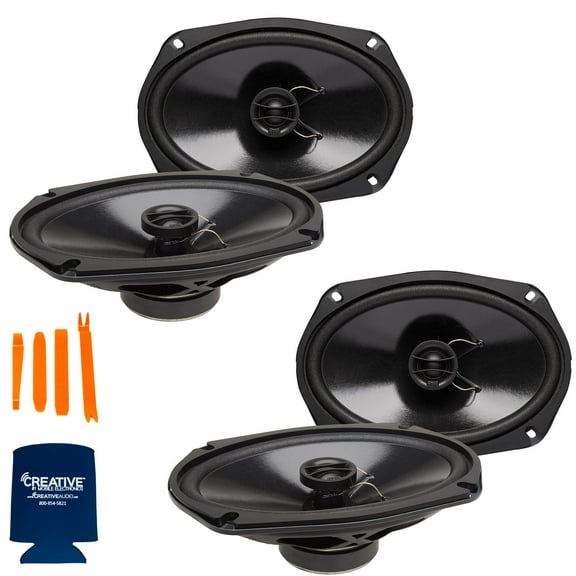 PowerBass Two Pairs of S-6902T 6X9" OEM Shallow Mount Replacement Coaxial Speakers