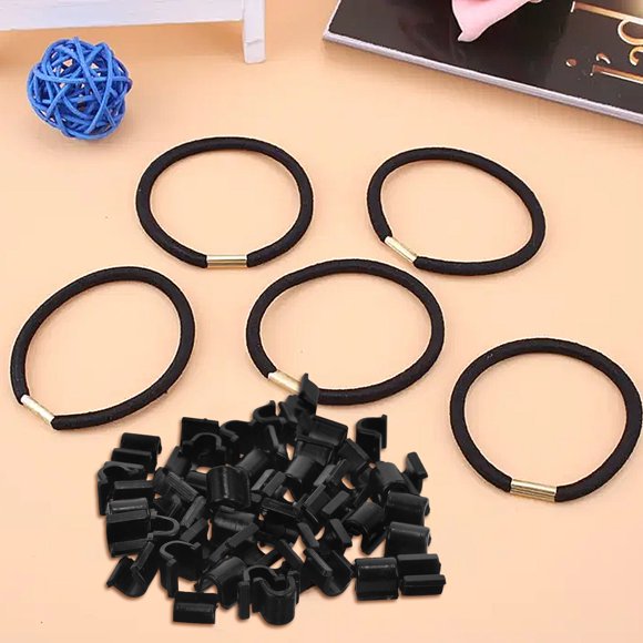 Hytrove 50Ud Accesorios Para Cabello De Plástico Negro Para Decorar Y Crear Estilos Únicos