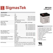 Leoch Battery DJW12-4.5 - 12V 5AmpH SigmasTek Battery Replacement