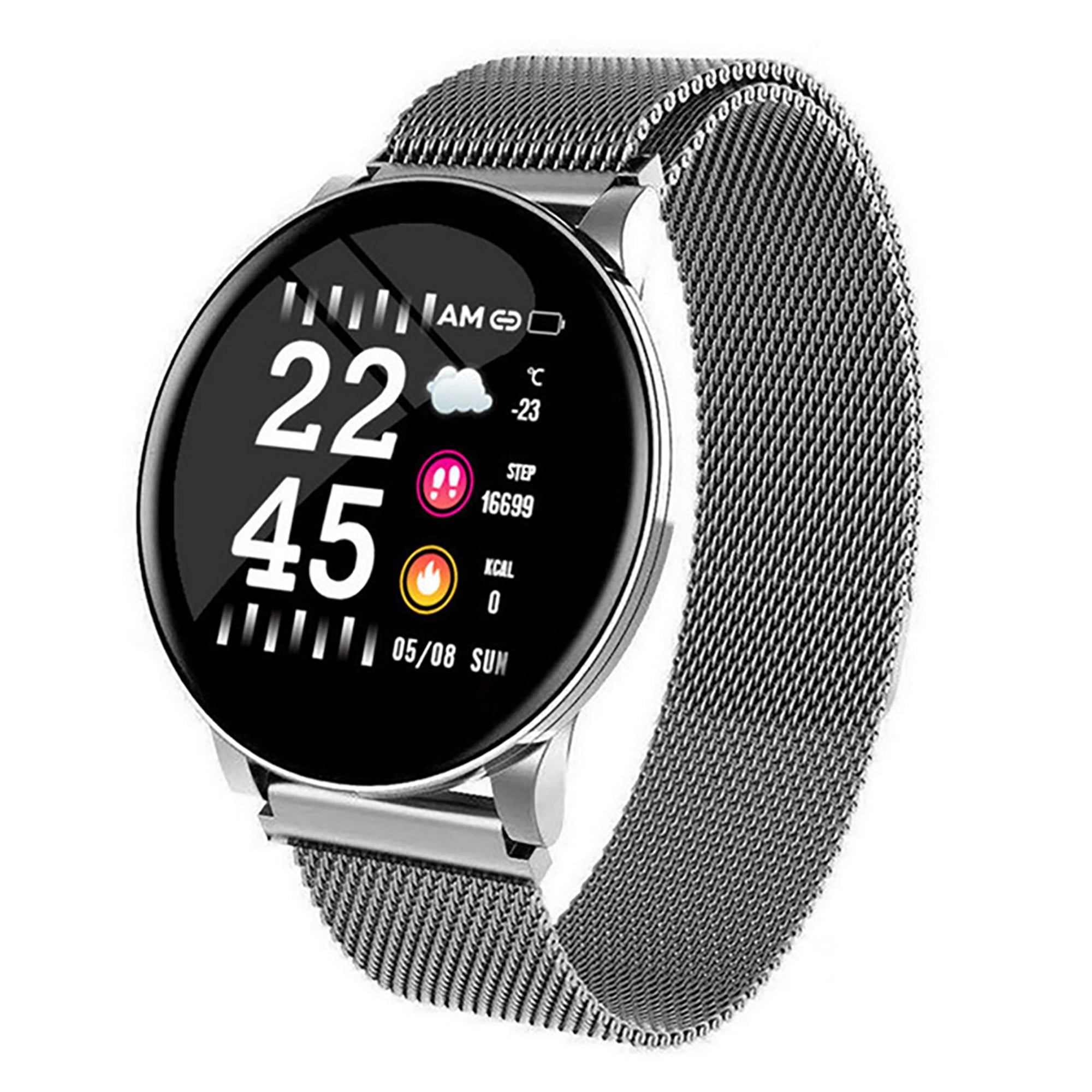Fitness watch with metal strap Clearance