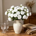 thumbnail image 2 of Virelaxpo 27 Heads Artificial Peony Bouquet Faux Silk Realistic Peony Arrangement in Raffia Wrap for Living Room Table Centerpiece Wedding Home Decor, 2 of 6