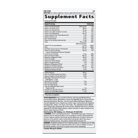 GNC Women's One Daily Multivitamin Energy, With Caffeine, Energy And Metabolism, 60 Caplets, 60 Servings