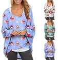 thumbnail image 4 of Cardigans Courts pour Femmes, Chandails en Molleton de Noël à Col Rond pour Femmes, Imprimé Élan Mignon, Manches Longues, Chemises Décontractées d'Automne en Liquidation, 4 of 5