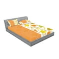 thumbnail image 2 of Ambesonne Abstract Fitted Sheet & Pillow Sham Set, Circular Round, Queen, Lime Green Orange Yellow, 2 of 2