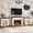 B#White & Brown, variant on LGHM 135" Fireplace TV Stand with 30" Electric Fireplace, 5 in 1 Modular Entertainment Center with LED Lights & Power Outlets & Glass Doors, White Brown