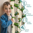 thumbnail image 3 of Blackout Kids Curtains,Cartoon Tractors Green Beige Pattern Childrens Insulated Curtains Set Of 2,Bedroom Essentials,Toddler Room Decor 52"x84", 3 of 5