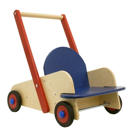 HABA Walker Wagon - Wooden Baby Push Walker with Seat & Storage