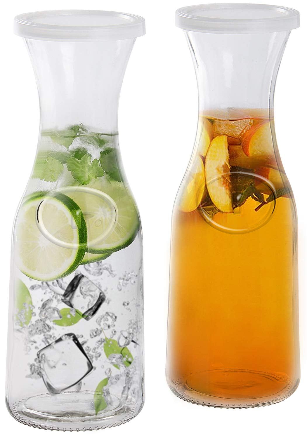 Pack of 6 Glass Jar/Jug w/ Lid Cold Beverages Wines Juice Jar Decanter 