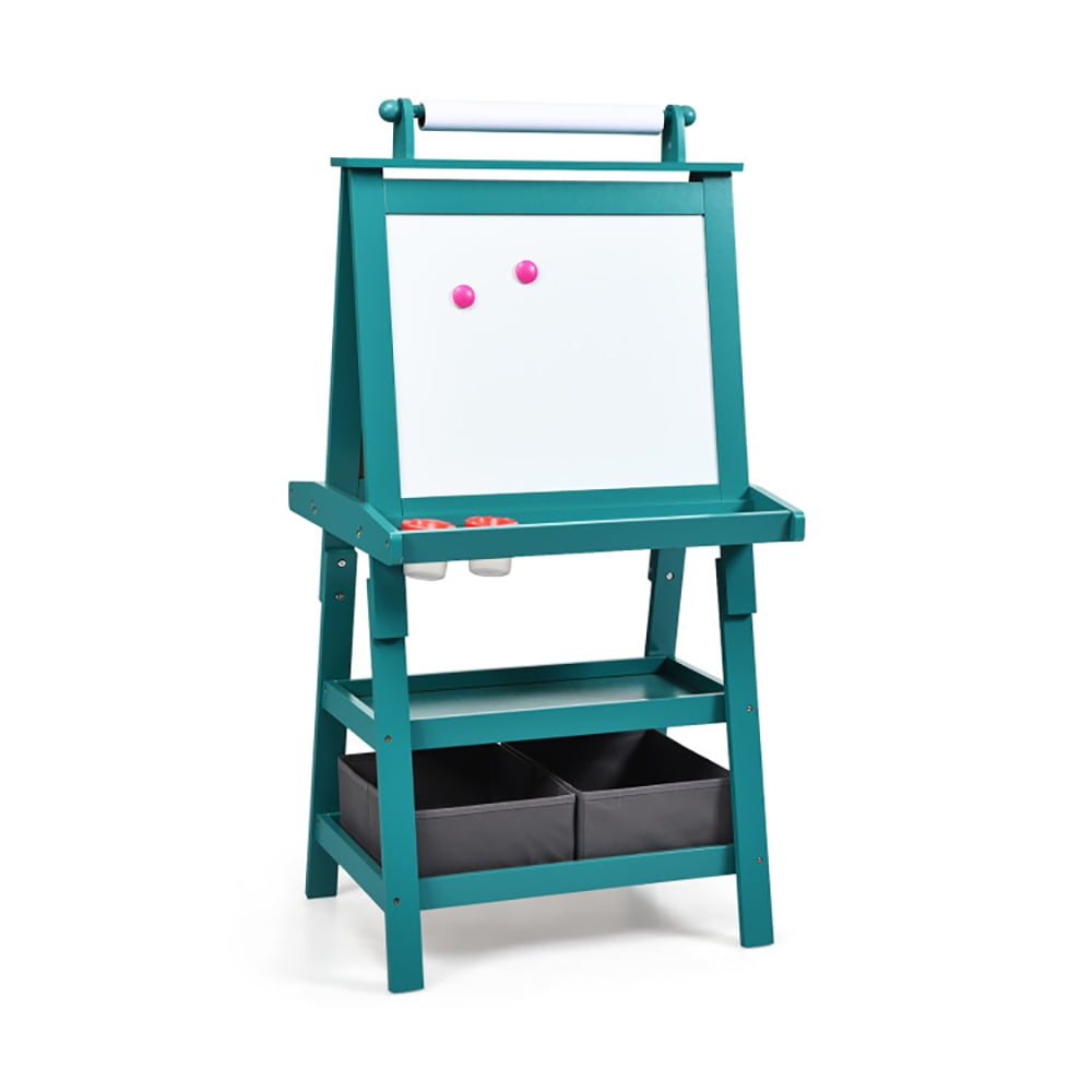 CIPACHO 3-in-1 Double-Sided Storage Art Easel, Toddler Art Easel for Kids Ages 3-8, Educational Toys Gifts for Boys Girls, Green