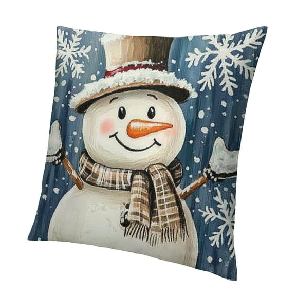 Patifu Christmas Pillow Covers Santa Claus Reindeer Decorative Vintage Christmas Sofa Pillows Winter Holiday Decor Throw Cushion Case for Christmas Decorations 12x12in