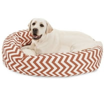 Majestic Pet Sherpa Chevron Bagel Pet Bed for Dogs, Calming Dog Bed Washable, Large, Burnt Orange