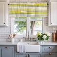 thumbnail image 2 of Valance for Windows,Modern Yellow Gray Stripes Valances Curtain Rod Pocket Valance for Kitchen Bedroom Living Room Bathroom,Abstract Geometric Gradient Short Curtains Window Treatment 42x12in, 2 of 9