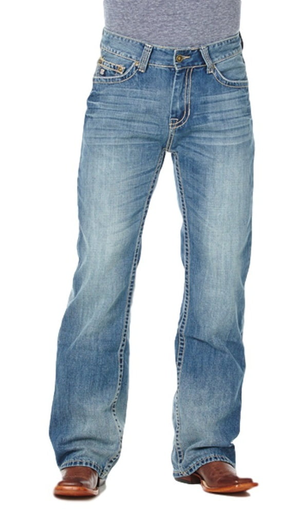 Cowboy Up Denim Jeans Mens Relaxed Fit Med Stonewash CBJ30601 - Walmart.com