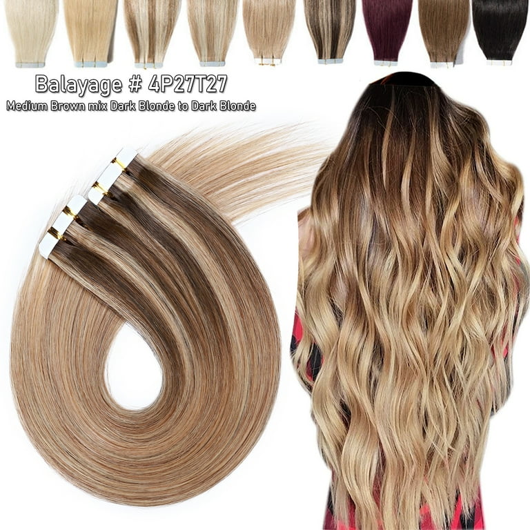 Benehair Tape In Human Hair Extensions Thick 100% Remy Real Skin