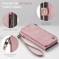 thumbnail image 2 of Ozmatip Magnetic Leather Flip Cell Phone Case with Lanyard Strip for Apple iPhone 11, Rose Pink, 2 of 5
