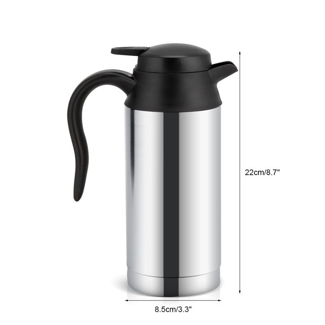 Hervidor de Acero Inoxidable Portátil Hervidor de Agua Eléctrico para Vehículo DC 12 V Encendedor de Cigarrillo Calentamiento Taza de Bebida para Viajes Taza de Café Botella de Agua 750 ML EOTVIA NO