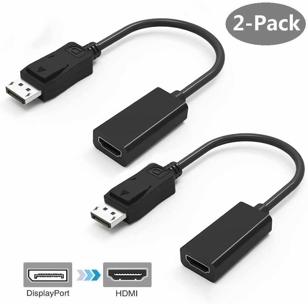 Sinewi Navy Fruity DisplayPort to HDMI Converter 2-Pack,UKYEE Displayport DP to HDMI Adapter  Cable Male to Female Port Connector 1080P Compatible with Computer,  Desktop, Laptop, PC, Monitor, Projector, HDTV - Black - Walmart.com