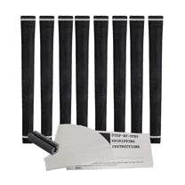 Majek Golf Club Grips and Grip Kit Super Jumbo Extra Large Tour 360 Degree Black - NO LOGO - Round .600 Extra Large XL For Tall Golfers with Big Hands - Premium Rubber Golf Grips 8 Grips, Tape, Clamp