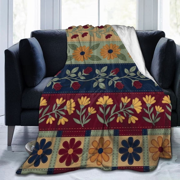 Floral Blanket, Vintage Rose Throw Blanket, Birthday Gift for Women & Flower Lovers, Lightweight Soft Flannel, Picnic, Sofa, Couch, Bed, Room, Travel, Romantic Home Decor 50x40