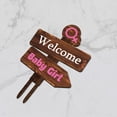 thumbnail image 3 of Rustic Welcome Baby Girl Cake Topper in Wood Baby Shower Gender Reveal Party Cake Decoration, 3 of 7