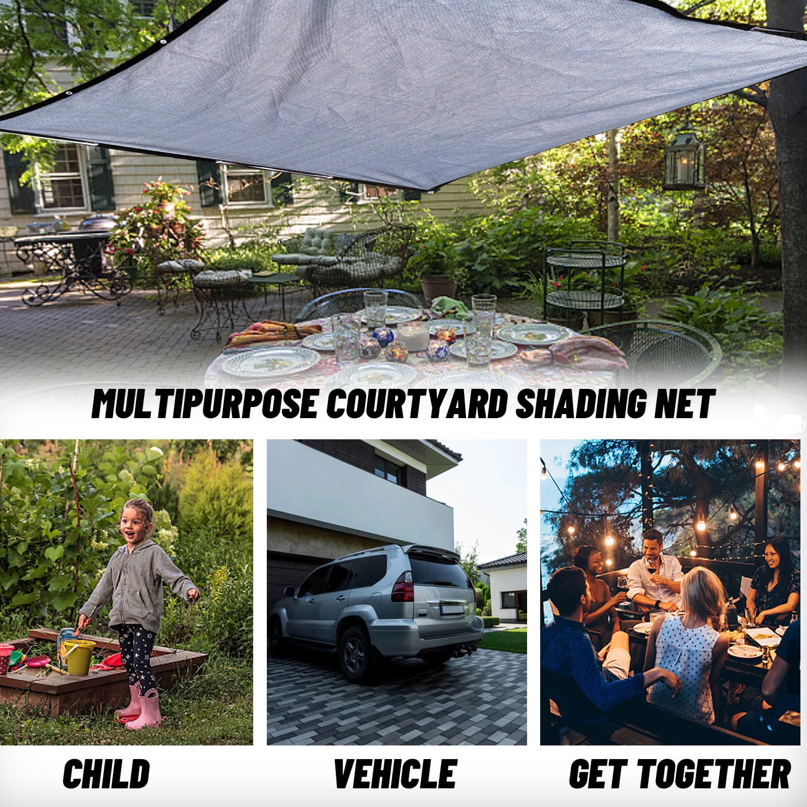 FDGIU Sun Shade 90% Shade Fabric Sun Shade Cloth Privacy Screen With Reinforced Grommets For Outdoor Patio Garden Pergola Cover Outdoor Sun Awning