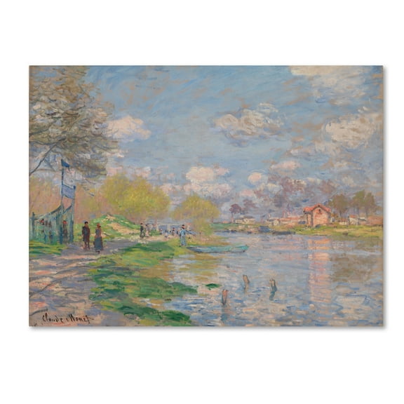 Trademark Fine Art 'Spring By The Seine' Canvas Art by Monet