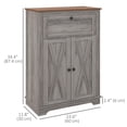 thumbnail image 3 of HOMCOM Farmhouse Storage Cabinet, Sideboard with Drawer, Grey Wash, 3 of 10