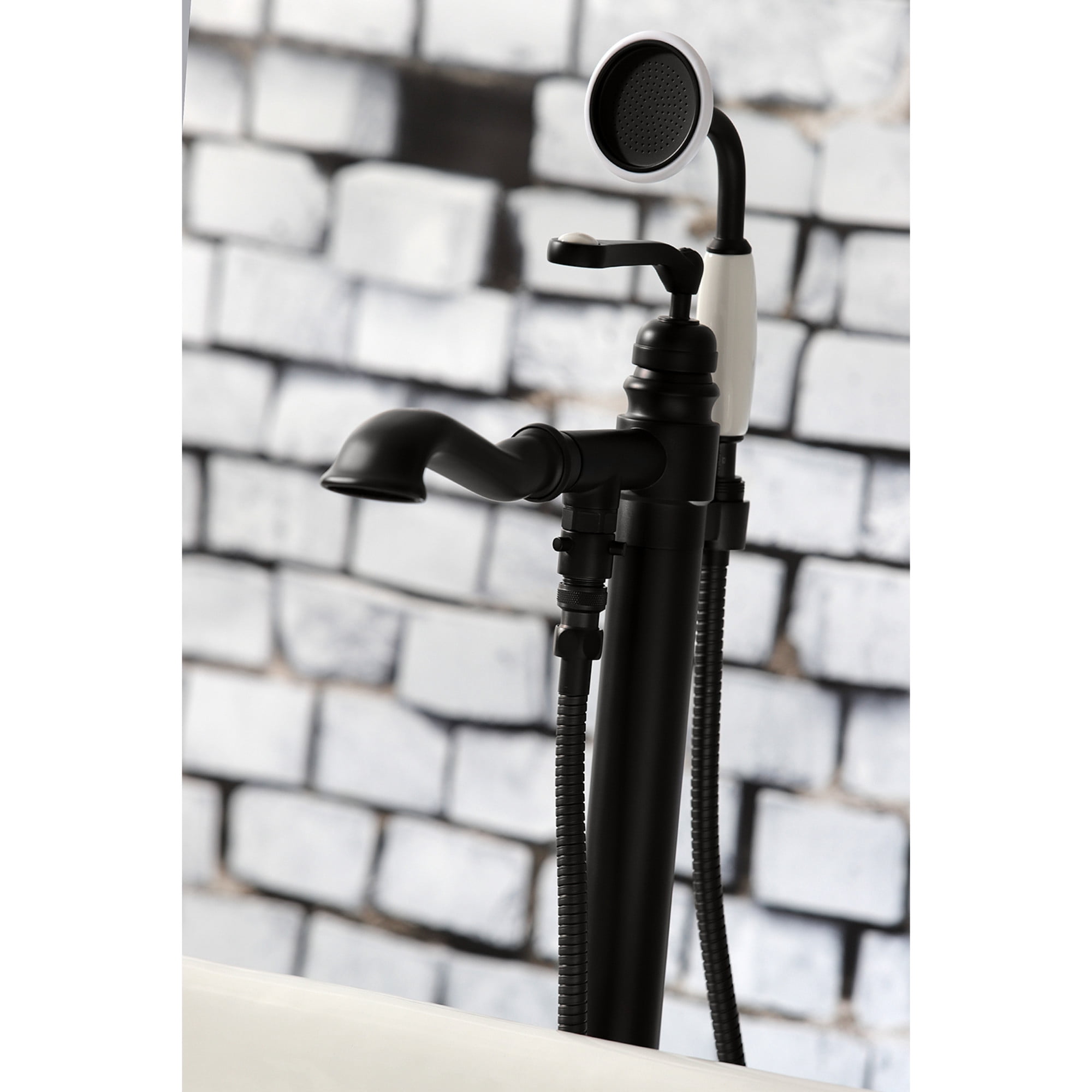 Kingston Brass KS7010RL Royale Freestanding Tub Faucet with Hand Shower, Matte Black