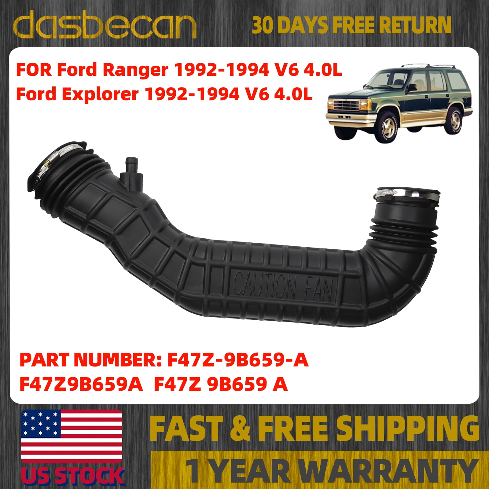 Air Intake Snorkel Replacement for 1992-1994 Ford Ranger