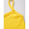 thumbnail image 4 of JanJean Kids Girls Sports Bras Cami Crop Tops Spaghetti Straps Ribbed Knit Vest Workout Undershirts Athletic Tank Top Shirts Yellow L/中码, 4 of 7