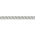 thumbnail image 2 of 925 Sterling Silver 5.65mm 6 Side Diamond-Cut Flat Double Curb Chain Bracelet for Women 7", 2 of 6
