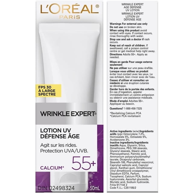 Loreal Protector Solar Spf 30,antiarrugas 55+,con Calcio