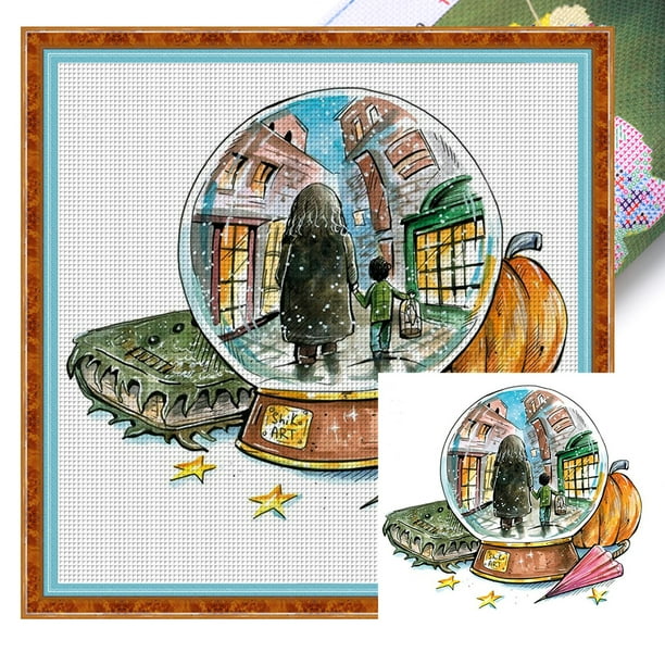 Hilo Algodón Ecológico Bordado Punto Cruz Impreso 11CT 50x50cm