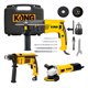 thumbnail image 1 of Kit de Herramientas Eléctricas KO-300 KONG | Rotomartillo 800W SDS-Plus + Taladro 13mm 800W + Esmeriladora Angular 4-1/2” 880W con Accesorios y Estuche Rígido, 1 of 10